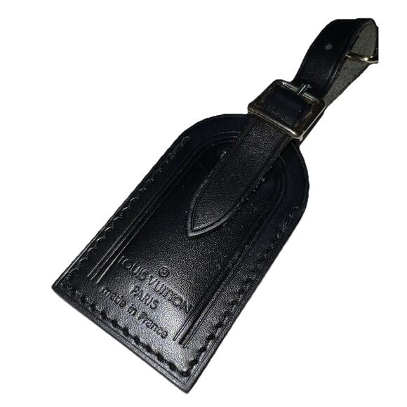 Louis Vuitton Name Tag w/ S Initial Black Gold tone Metal Small Mint - Picture 4 of 12